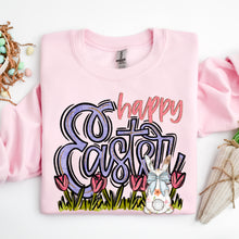 Load image into Gallery viewer, Happy Easter Script Bunny Pink Purple TRANSFER SDD JAN 26