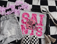 Load image into Gallery viewer, PINK Football Team Helmet Faux Embroidery DROPDOWN TRANSFER TGG
