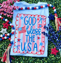 Load image into Gallery viewer, God Bless The USA Stripe Bows With Pocket TRANSFER