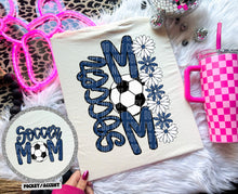 Load image into Gallery viewer, Floral Soccer Mom With Pocket DROPDOWN TRANSFER CAP APR