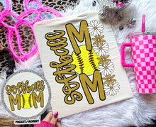 Load image into Gallery viewer, Floral Softball Mom With Pocket DROPDOWN TRANSFER CAP MAR