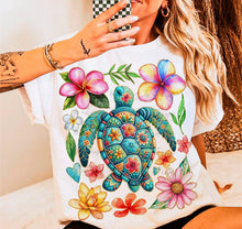 Load image into Gallery viewer, Floral Turtle Collage TRANSFER