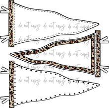 Load image into Gallery viewer, Go Fight Win Triple Leopard Pennant CUSTOMIZED DTF Transfer