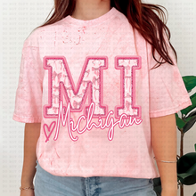 Load image into Gallery viewer, Pink Coquette Bow Heart State(all 50 states available) TRANSFER ECHT MAR