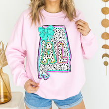 Load image into Gallery viewer, Pink Teal Dalmatian Bow States (All 50 states available) DTF TRANSFER