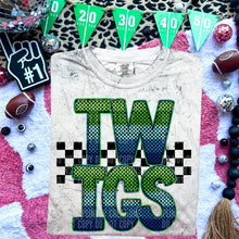 Load image into Gallery viewer, Blue Green Electric Check Mascot Dropdown TRANSFER CAP MAR