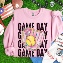 Load image into Gallery viewer, Game Day Stacked Painted Ball Pink Bow Sport Dropdown TRANSFER SDD FEB 26