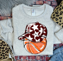 Load image into Gallery viewer, Play Ball Basketball Happy Face Hat DROPDOWN TRANSFER BIA