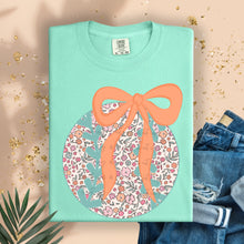 Load image into Gallery viewer, Floral Baseball Orange Bow TRANSFER TCC FEB 26