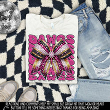 Load image into Gallery viewer, Pink Gold Rhinestone Bow Mascot DROPDOWN TRANSFER