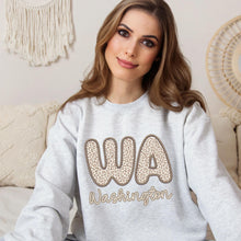 Load image into Gallery viewer, Bubble Tan Leopard Faux Embroidery States DTF TRANSFER
