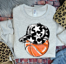 Load image into Gallery viewer, Play Ball Basketball Happy Face Hat DROPDOWN TRANSFER BIA