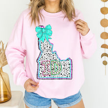 Load image into Gallery viewer, Pink Teal Dalmatian Bow States (All 50 states available) DTF TRANSFER