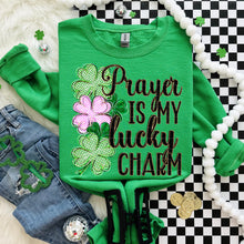 Load image into Gallery viewer, Prayer Is My Lucky Charm Shamrocks TRANSFER SDD FEB 26