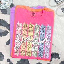 Load image into Gallery viewer, Rainbow Floral Names 4 Square TITLE DROPDOWN TRANSFER CSD APR 26