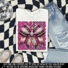 Load image into Gallery viewer, Pink Gold Rhinestone Bow Mascot DROPDOWN TRANSFER