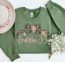 Load image into Gallery viewer, Leopard Bow Floral Name TRANSFER BIA JAN