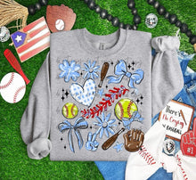 Load image into Gallery viewer, Play Ball Softball Collage DROPDOWN TRANSFER BIA