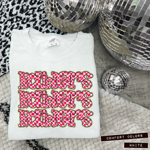 Load image into Gallery viewer, Pink Checker Gold Glitter Mascot Dropdown TRANSFER CAP APR
