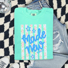 Load image into Gallery viewer, Made New Floral Blue Stripes TRANSFER TCC ET MAR 26