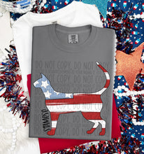 Load image into Gallery viewer, Patriotic Dog Designs Black Text SWD MAY DROPDOWN TRANSFER