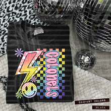 Load image into Gallery viewer, Sideways Rainbow Checker Bolt Happy Mascots Dropdown TRANSFER CAP JUNE