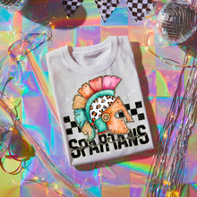 Load image into Gallery viewer, Pink Teal Gold Glitter Checker Mascots Dropdown TRANSFER CST JUNE