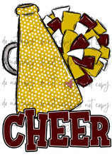 Load image into Gallery viewer, Cheer Megaphone (Add Name) Customized DTF TRANSFER