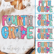 Load image into Gallery viewer, Pink Plaid Dalmatian Star Grades DROPDOWN TRANSFER