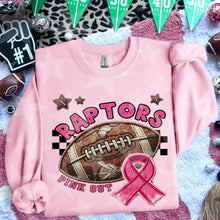 Load image into Gallery viewer, Pink Out Football Faux Embroidery Mascot DROPDOWN TRANSFER HMWK 24