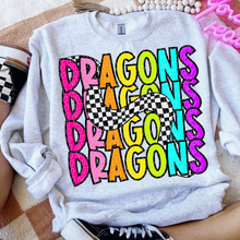 Load image into Gallery viewer, 80’s Stacked Checker Mascots DROPDOWN TRANSFER CSD FEB 26