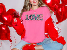 Load image into Gallery viewer, Love Sequin Gold Straight TRANSFER