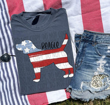Load image into Gallery viewer, Patriotic Dog Designs Black Text SWD MAY DROPDOWN TRANSFER