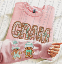 Load image into Gallery viewer, Gingerbread Or Paw Christmas Title Faux Embroidery With Sleeve CUSTOMIZED DTF TRANSFER