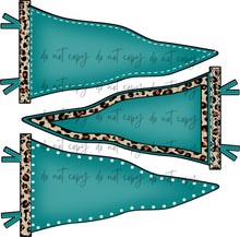 Load image into Gallery viewer, Go Fight Win Triple Leopard Pennant CUSTOMIZED DTF Transfer