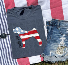 Load image into Gallery viewer, Patriotic Dog Designs Black Text SWD MAY DROPDOWN TRANSFER