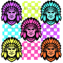 Load image into Gallery viewer, Neon Check Distressed Mascots TRANSFER CYBER JUNE 26