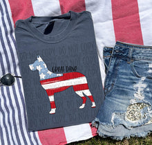 Load image into Gallery viewer, Patriotic Dog Designs Black Text SWD MAY DROPDOWN TRANSFER