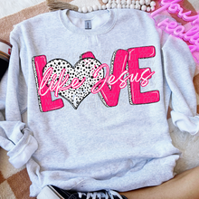 Load image into Gallery viewer, Love Like Jesus Dalmatian Heart Pink Outline TRANSFER CSD