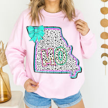 Load image into Gallery viewer, Pink Teal Dalmatian Bow States (All 50 states available) DTF TRANSFER
