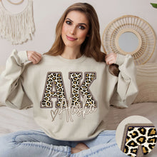 Load image into Gallery viewer, Glitter Leopard Faux Embroidery States W Heart DTF TRANSFER
