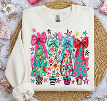 Load image into Gallery viewer, Colorful Trees Big Bows Stars TRANSFER ET AUG 26