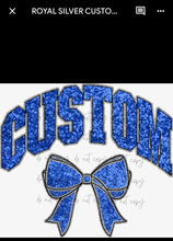 Load image into Gallery viewer, Collegiate Glitter Team Bows DROPDOWN DTF Transfer