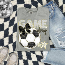 Load image into Gallery viewer, Dalmatian Game Day Soccer With Bow DROPDOWN TRANSFER CAP FEB