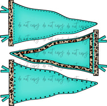 Load image into Gallery viewer, Go Fight Win Triple Leopard Pennant CUSTOMIZED DTF Transfer