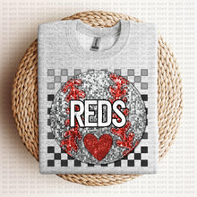 Load image into Gallery viewer, Baseball Mascots Faux Embroidery Checkered Sequin DROP DOWN TRANSFER ECHT 24