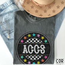 Load image into Gallery viewer, Colorful Checkered Stars Mascot DROPDOWN TRANSFER COR