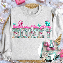 Load image into Gallery viewer, Somebody’s Very Merry Title Faux Embroidery (DROPDOWN) TRANSFER
