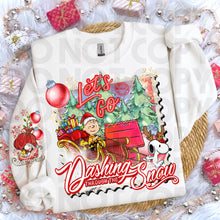 Load image into Gallery viewer, Dashing Through The Snow Character Dropdown SLEEVE OPTION DROPDOWN TRANSFER RHD NOV 25