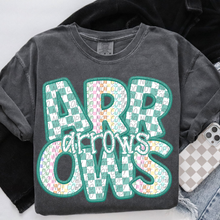 Load image into Gallery viewer, Spring Checkered Faux Embroidery Mascots Dropdown TRANSFER CSD FEB 25